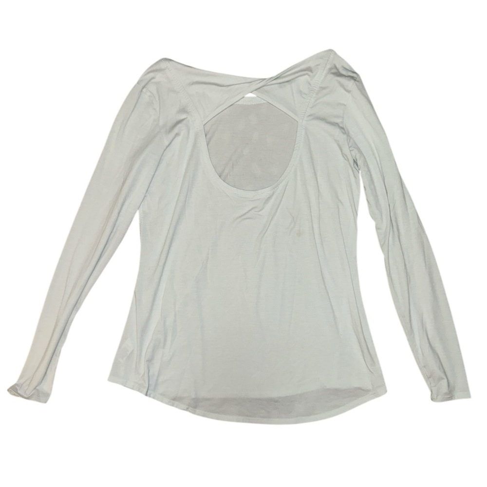 Athleta light blue oval open back long sleeve women’s size medium